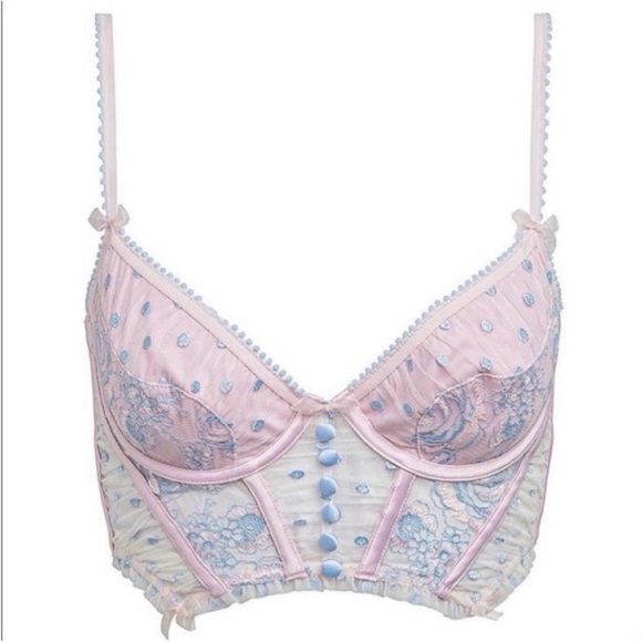 NWT For Love & Lemons foil rose bustier with embroidery size medium - Picture 4 of 9